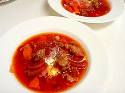 お家でもできる とろとろ牛スジのボルシチ